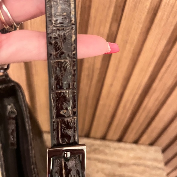 XOXO Vintage Brown Embossed Croc Pattern Purse Shoulder Bag GLOSSY - Picture 6 of 15